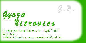 gyozo mitrovics business card